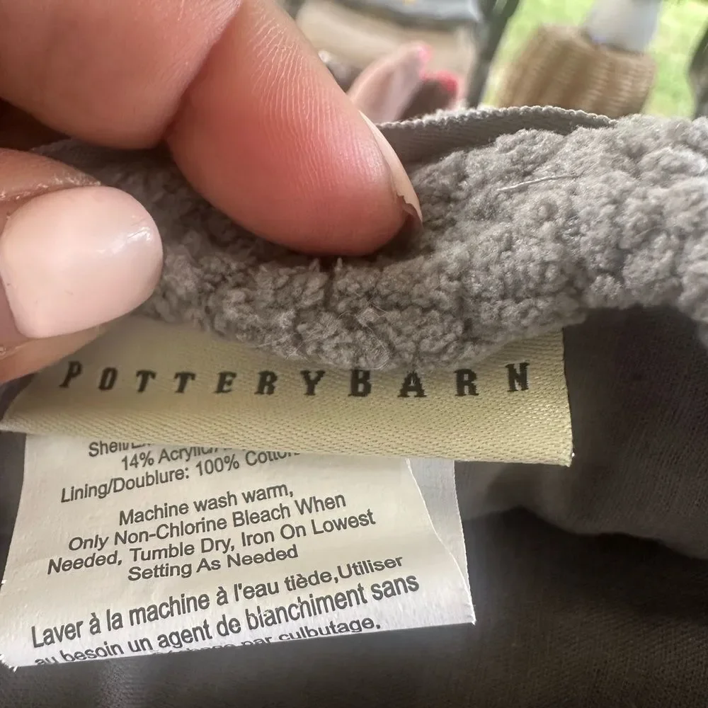 Pottery Barn Set Of Chenille Gray Pillow Covers (2) 20”x20”